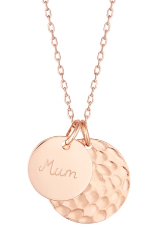 Collier personnalisable Double Disque Martelé - Argent ou plaqué or jaune ou plaqué or rose