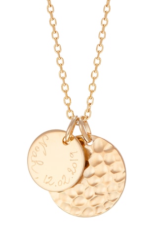 Collier personnalisable Double Disque Martelé - Argent ou plaqué or jaune ou plaqué or rose