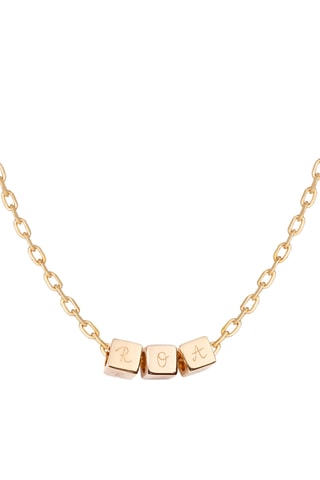 Collier personnalisable Cube - Argent ou plaqué or jaune ou plaqué or rose