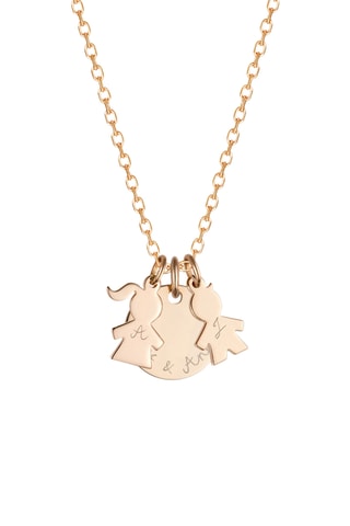 Collier personnalisable Maman Fille - Argent ou plaqué or jaune ou plaqué or rose