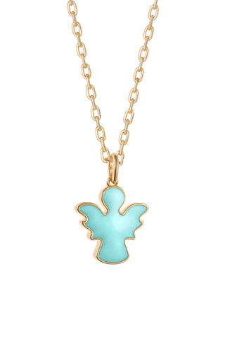 Collier personnalisable Ange turquoise - Argent ou plaqué or jaune