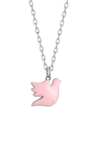 Collier personnalisable Colombe rose - Argent ou plaqué or jaune