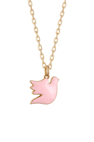 Collier personnalisable Colombe rose - Argent ou plaqué or jaune