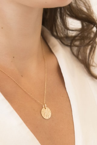 Collier personnalisable Petit Disque Martelé - Argent ou plaqué or jaune ou plaqué or rose