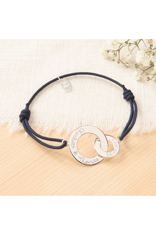 Bracelet personnalisable Anneaux Entrelacés - Argent ou plaqué or jaune ou plaqué or rose