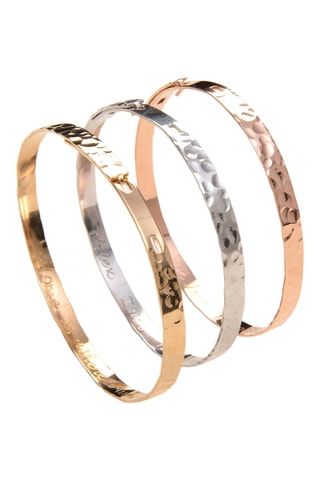 Jonc personnalisable semi-rigide Martelé - Argent ou plaqué or jaune ou plaqué or rose