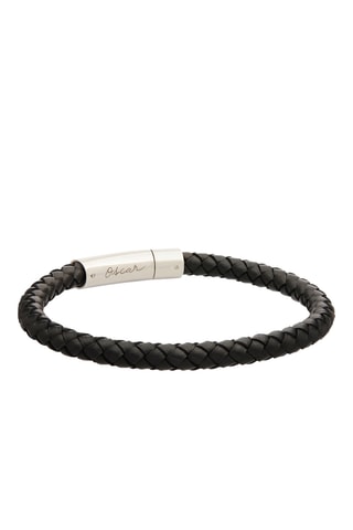Bracelet personnalisable Large en cuir - Noir