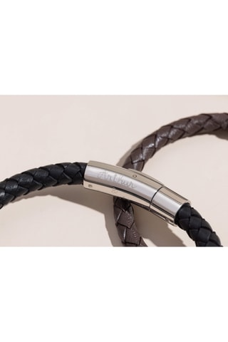 Bracelet personnalisable Large en cuir - Noir