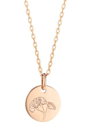 Collier personnalisable Prénom Fleur de naissance Janvier - Argent ou plaqué or jaune ou plaqué or rose