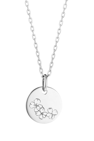 Collier personnalisable Prénom Fleur de naissance Février - Argent ou plaqué or jaune ou plaqué or rose