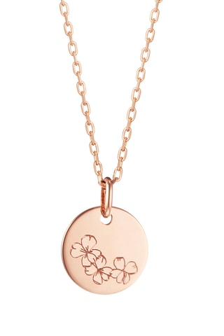 Collier personnalisable Prénom Fleur de naissance Février - Argent ou plaqué or jaune ou plaqué or rose