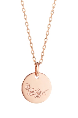 Collier personnalisable Prénom Fleur de naissance Mars - Argent ou plaqué or jaune ou plaqué or rose