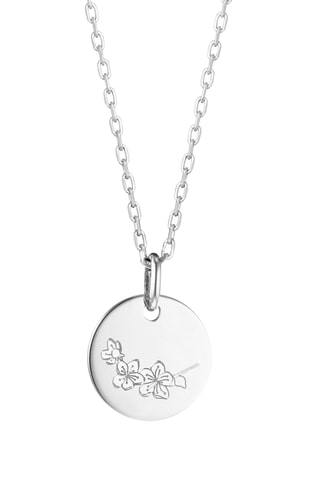 Collier personnalisable Prénom Fleur de naissance Mars - Argent ou plaqué or jaune ou plaqué or rose