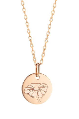 Collier personnalisable Prénom Fleur de naissance Avril - Argent ou plaqué or jaune ou plaqué or rose