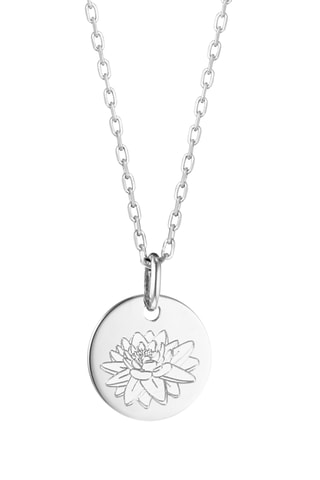 Collier personnalisable Prénom Fleur de naissance Juillet - Argent ou plaqué or jaune ou plaqué or rose