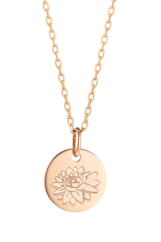 Collier personnalisable Prénom Fleur de naissance Juillet - Argent ou plaqué or jaune ou plaqué or rose