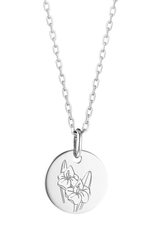 Collier personnalisable Prénom Fleur de naissance Août - Argent ou plaqué or jaune ou plaqué or rose