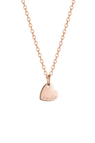 Collier personnalisable Prénom Coeur - Argent ou doré à l'or ou doré à l'or rose