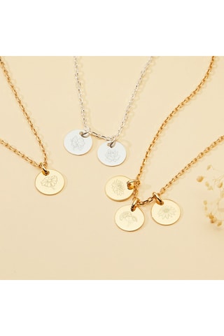 Collier personnalisable Prénom Fleur de naissance Décembre - Argent ou plaqué or jaune ou plaqué or rose
