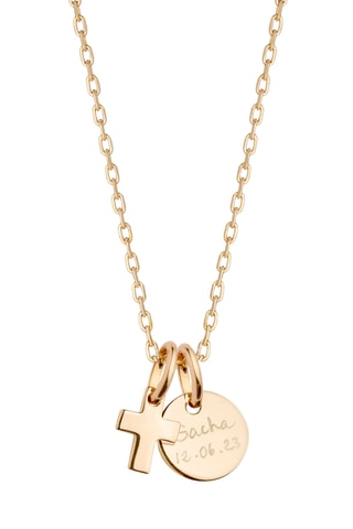 Collier personnalisable Mini Croix - Argent ou plaqué or jaune ou plaqué or rose