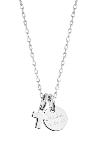 Collier personnalisable Mini Croix - Argent ou plaqué or jaune ou plaqué or rose