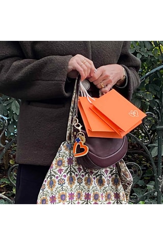 Porte-clés personnalisable Grigri de sac - Orange et doré