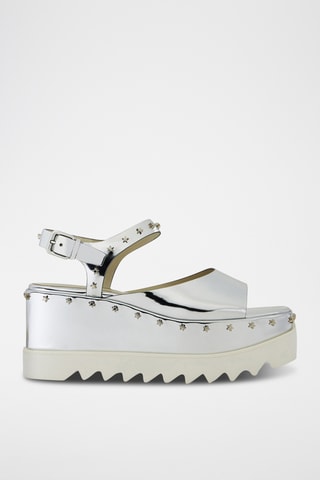 Platform Sandalen met Hak - Zilverkleurig