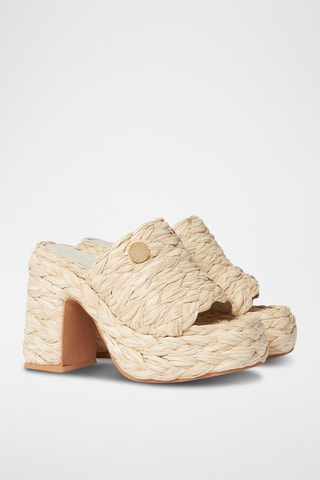 Platform Sandalen met Hak - Beige