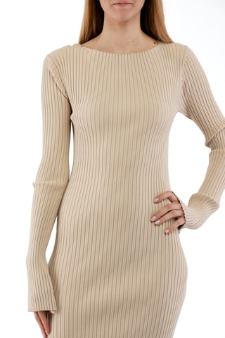 Nauwaansluitende Jurk - Beige