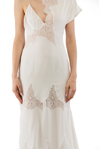 Lange Zijden Jurk - Crèmekleurig