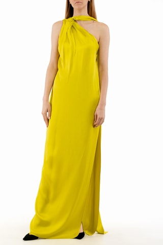 Lange mouwloze jurk - Geel
