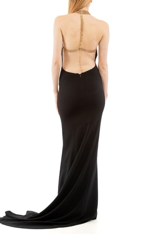 Lange mouwloze jurk - Zwart