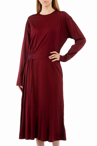 Midi-jurk - Bordeauxrood