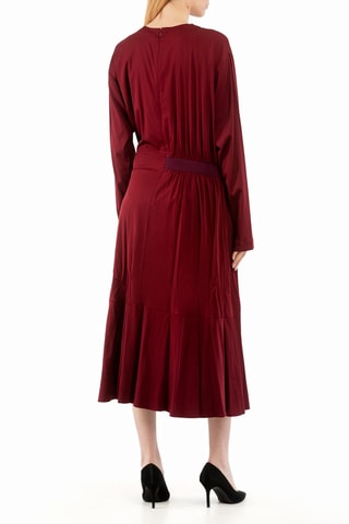 Midi-jurk - Bordeauxrood