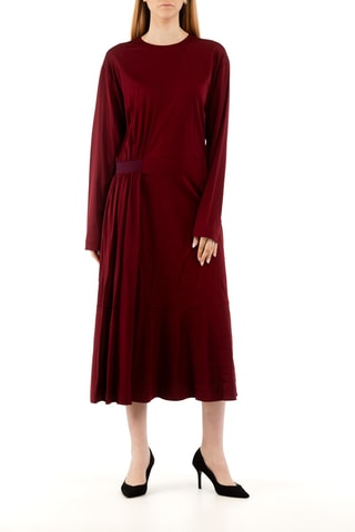 Midi-jurk - Bordeauxrood