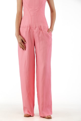 Mouwloze Linnen Jumpsuit - Roze