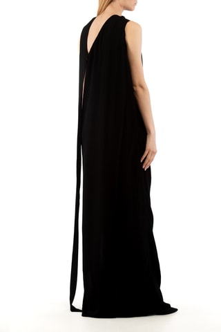 Asymmetrische Mouwloze Jurk - Zwart