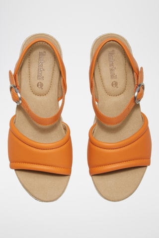 Leren Platform Sandalen - Oranje