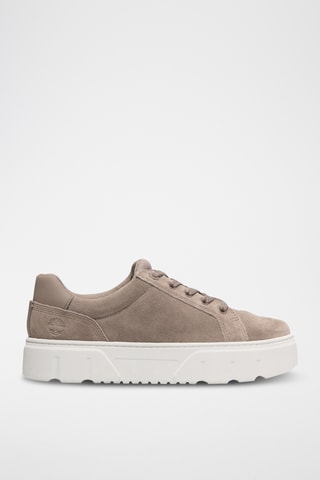 Leren Platform Sneakers - Taupe