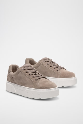 Leren Platform Sneakers - Taupe