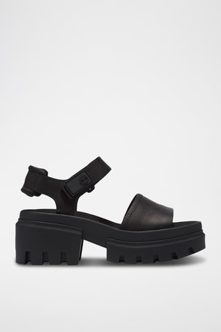 Leren Sandalen met Hak - Zwart