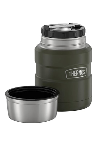 Porta-alimentos isotérmico compacto para alimentos e colher em aço inoxidável King - 47 cl