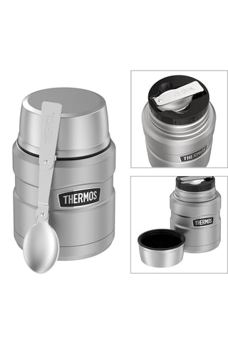 Recipiente isotérmico para alimentos e colher em aço inoxidável King - 45 cl