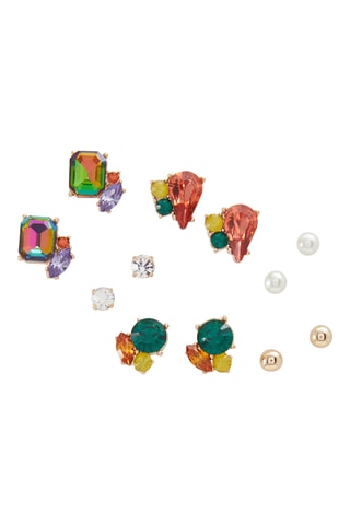 6 paires de boucles d'oreilles Malamo - Multicolore