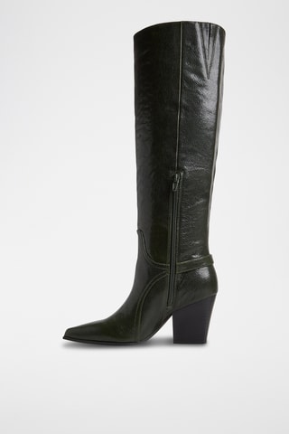 Bottes en cuir Saddle - Vert foncé