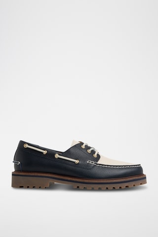 Chaussures bateau en cuir Cedric - Bleu