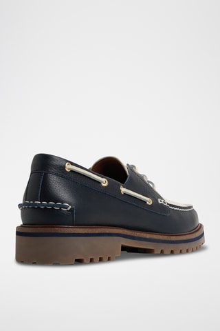 Chaussures bateau en cuir Cedric - Bleu
