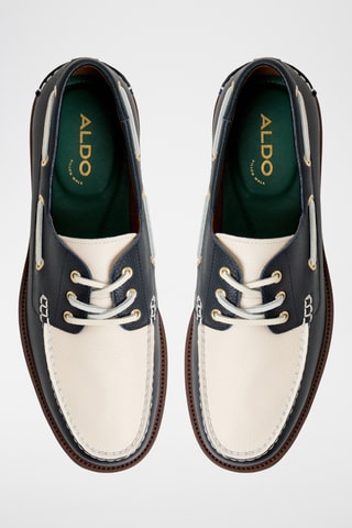 Chaussures bateau en cuir Cedric - Bleu