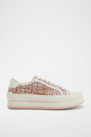 Baskets plateformes Rayes - Blanc