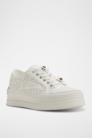 Baskets plateformes Rayes - Blanc